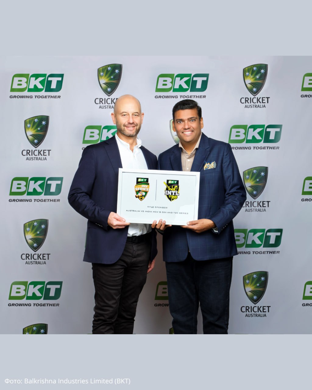 BKT Tyres стала титульным партнером предстоящей крикетной серии между сборными Австралии и Индии
