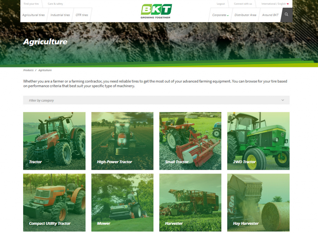 Сайт www.bkt-tires.com — это окно в мир BKT