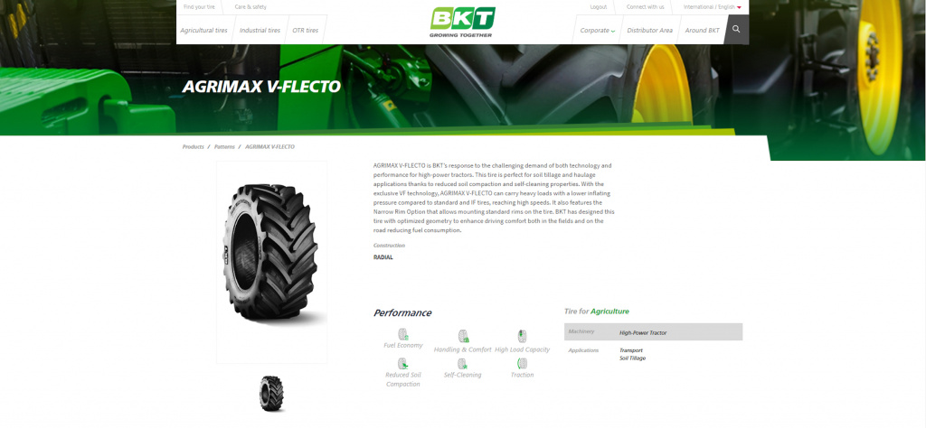 Сайт www.bkt-tires.com — это окно в мир BKT