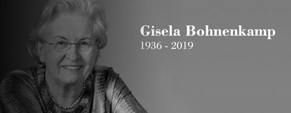 Г-жа Гизела Боненкамп умерла 27 июля 2019 года в возрасте 83 лет